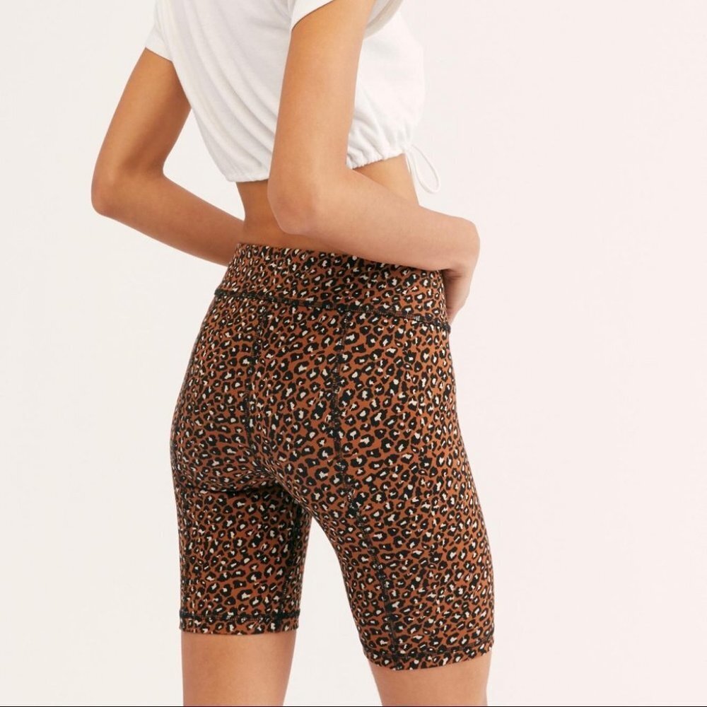 Nwt Free People Leopard Print Lucky Strike Bike Shorts Size Small New With Tags - Picture 7 of 10